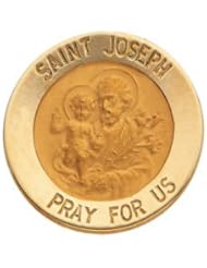 CleverEves 14K Yellow Gold 15.00 mm St. Joseph Lapel Pin