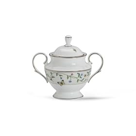 Lenox Idalia Bone China Platinum Banded Sugar Bowl by Lenox