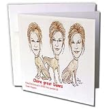 Londons Times Funny Panel Hollywood Cartoons - Claire Great Dane - Greeting Cards-12 Greeting Cards with envelopes