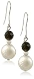 311Q8qH2qGL. SL160  Sterling Silver Coin Freshwater Cultured Pearl and Genuine Stone French Wire Earrings