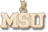 Mississippi State Bulldogs Solid 10K Gold ''MSU'' Pendant
