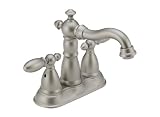 Delta 2555NN-216NN Victorian Double-Handle Centerset Lavatory Faucet with Metal Pop-Up, Brushed Nickel