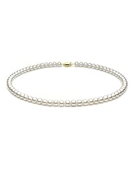 14KT Yellow Gold Elegant Set of 6.0-6.5mm White Freshwater Pearls including Necklace Bracelet and Earrings.