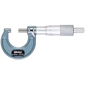 Mitutoyo 103-137, 0 - 25mm X 0.01mm Outside Micrometer, Ratchet