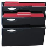 Rubbermaid 16703 Classic hot file 4-pocket wall system w/labels/holders, legal/printout, smoke