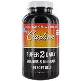 Carlson Super 2 Daily Vitamins & Minerals with Fish Oil & Lutein --180 Soft Gels - Body Care