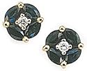 Diamond (.08ct) & Marquise Sapphire (1.15ct) Earrings