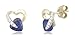 10k Yellow Gold Heart Created Blue Sapphire title=
