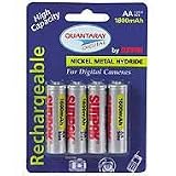 Quantaray - Rechargable AA Batteries 1800 mAh NiMH 4-Pack