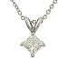 Princess Solitaire Diamond Pendant on Chain .58cttw
