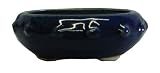 Cobalt blue ceramic bonsai planter / pot - round, set of 2