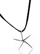 Big 1.25" ACOMO Trendy Designer 925 Sterling Silver Starfish Pendant PLUS Sterling & Black Suede Leather Necklace Set