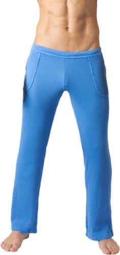 Timoteo 1226 -Sexy Low Rise Lounge Pants -Blue-Extra Large