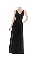 Sexy V-neck Belted  Brocade Evening Dress/Prom Dress  With a Bow(s)