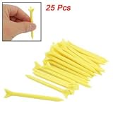 25 Pcs Plastic Triangle Head Zero Friction Golf Tees Yellow