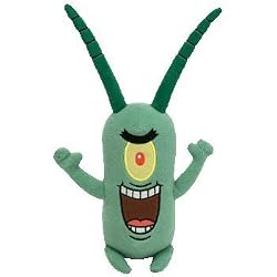 TY BEANIE BABIES / BABY - SHELDON J. PLANKTON Spongebob Plush Beanbag