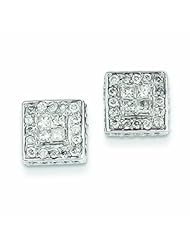 1.1 Carat 14K White Gold Diamond Post Earrings