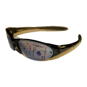 Poker Hologram Mirrored Lens Wrap Sunglasses