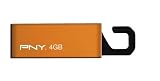 PNY 4 GB Clip-On Attache USB 2.0 Flash Drive P-FDU4GBCL-EF/ORG (Orange)