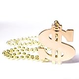Gold Mardi Gras Dollar Sign Pendant Beads