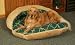 Flip Bolster Pet Bed in Twill - 3 Fabric Choices : Color CHOCOLATE PLAID : Size 32 INCH ROUND