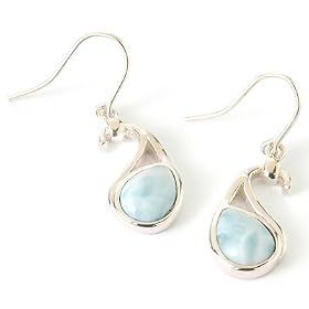 Sterling Silver "Seduction" Larimar Earrings by Larimar