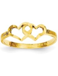 Genuine IceCarats Designer Jewelry Gift 14K Children&apos;s Heart Ring Size 5.00
