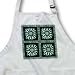 Four teal green striped flowers with green and blue flower petal border - Full Length Apron With Pockets 22w X 30l