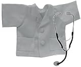 Doctor or Vet Lab Coat and Stethescope Outfit fits 8-10 Stuffed Animals like Webkinz, Shining Star and 8 - 10 Stuffed Animals