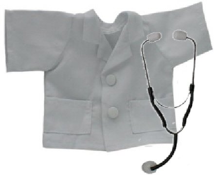 311QyhsZsML Doctor or Vet Lab Coat and Stethescope Outfit fits 8 10 Stuffed Animals like Webkinz, Shining Star and 8   10 Stuffed Animals