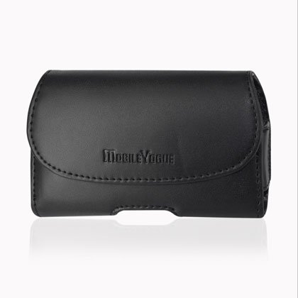 New Fashionable Premium High Quality Genuine Leather Pouch Protective Carrying Cell Phone Case for BlackBerry Torch 9800 Curve 3G 9300 Curve 8330 8300 8520 8530 8900 Bold 9700 / ZTE MSGM8 II Cricket / HTC Pure / Huawei M750 / LG Vu Plus enV3 VX-9200 Rumor Touch GM730 / Palm Pixi / Pixi Plus / Pantech Slate C530 / Samsung Reality / Strive A687 Magnet A257 Freeform / Link R350 / R351 / Sanyo SCP-2700 Sharp Microsoft Kin Two – Black
