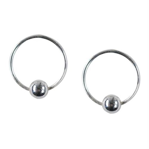 12mm Bali Hoop Earrings Sterling Silver