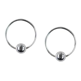 12mm Bali Hoop Earrings Sterling Silver by Earring Plug