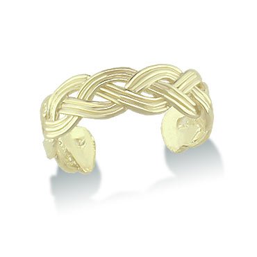 Braided Toe Ring - 14K Yellow Gold
