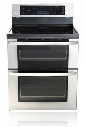 LG LDE3011 6.7 Cu. Ft. Capacity Electric Double Oven Range with a Tall Upper Oven and Intui, Stainless Steel