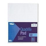 Quadrille Pad, 20#, gum top, 5 sq / in., non-repro Blue ink, 50 Sh, 8.5" x 11" TOP33051
