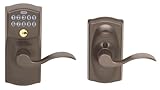 Schlage FE595VCAM716ACC Camelot Keypad Accent Lever Door Lock, Aged Bronze