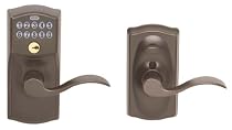 Schlage FE595VCAM716ACC Camelot Keypad Entry Lever Door Lock, Aged Bronze