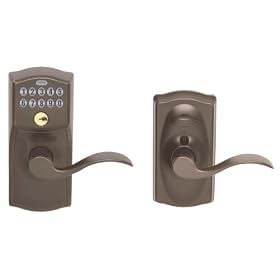 Schlage FE595VCAM716ACC Camelot Keypad Entry Lever Door Lock, Aged Bronze by Schlage