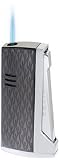 Colibri New Vapour Cigar Lighter Gunmetal Silver Flame Design Torch Flame (QTR621004)