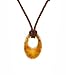 Necklace - N432 - Murano Glass Style - Open Oval Shape ~ Brown, Copper and Gold hung on Triple Strand Twisted Brown Satin / Silk Cord + 2" Extension Chain (17") - Reversible Pendant