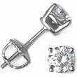 1/3Ct.T.W. Sparkling Round Cut Diamonds, 14Kt. White Gold. Diamond Stud Earrings