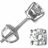 14K White Gold 1.00Ct Diamond Stud Earrings