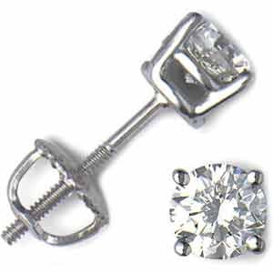 14K White Gold 0.20Ct Diamond Stud Earrings