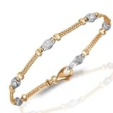 14 Kt Yellow Gold Cable Linked Bezel Diamond Bracelet