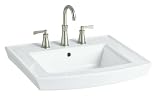 KOHLER K-2358-8-0 Archer Pedestal Lavatory Basin with 8-Inch Centers, White