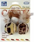 Vo-Toys Jungle Print Bouncing Plush Cat Balls with Feather 2 pack