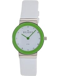 Brights - White Leather &Amp; Green Dial Womens Watch