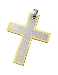 Joyas Alternativas™ Stainless Steel Cross Pendant with "Lords Prayer"