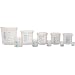 Dynalon 522125 10 Piece Polypropylene Square Ratio Plastic Graduated Beaker Assorted Set